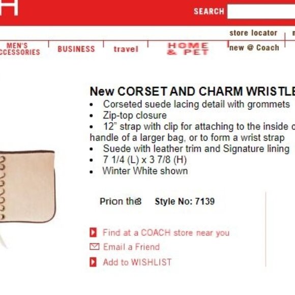 SOLD ~ Vintage Coach Corset Laced Wristlet 7139 Rust Suede and Brown Leather EUC - Picture 9 of 10